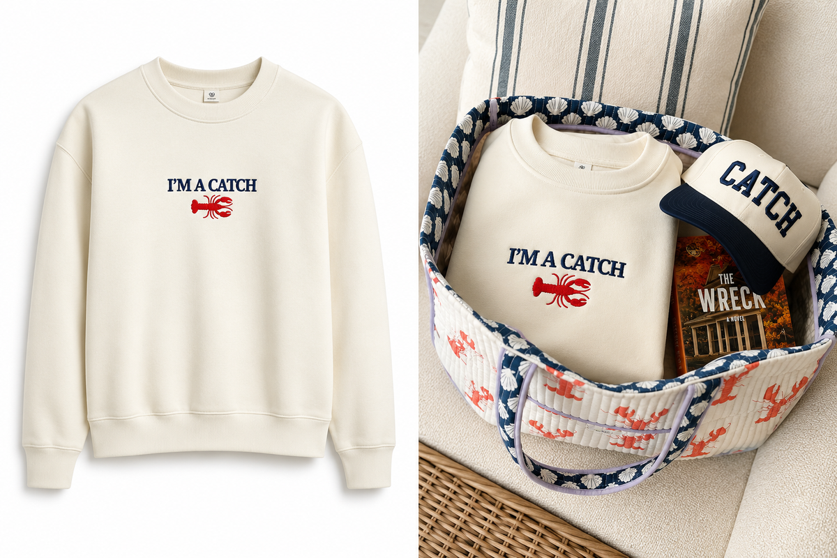 I'M A CATCH Embroidered Crew Neck